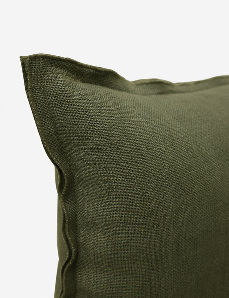 #color::olive #size::lumbar | Corner of the arlo Olive green lumbar pillow