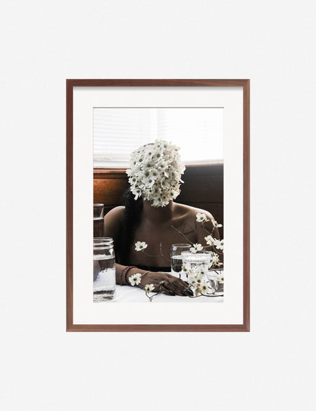 #color::walnut #size::13.5--x-17.5-- #size::21.5--x-29.5-- #size::25.5--x-35.5-- | Southern Woman in White Dogwoods Photography Print in a walnut frame