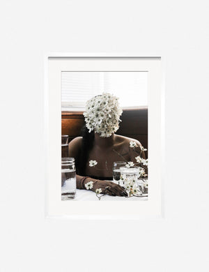 Southern Woman in White Dogwoods Photography Print in a white frame