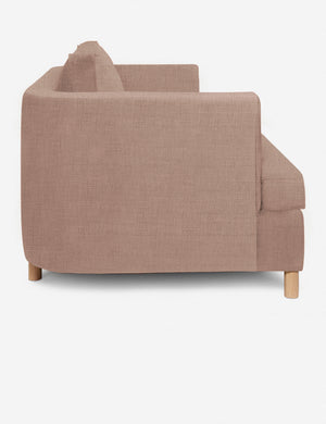 Side of the Apricot Linen Belmont Sofa