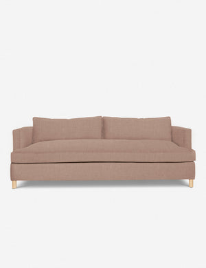 Apricot Linen Belmont Sofa with curved back and oversized cushions by Ginny Macdonald
