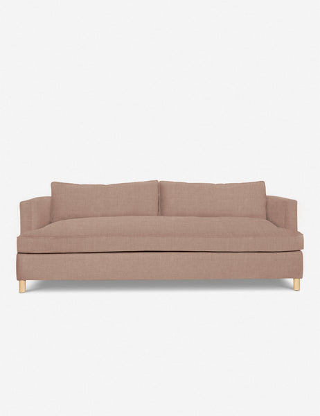 #size::72-W #size:84-W #color::apricot-linen #size::96-W | Apricot Linen Belmont Sofa with curved back and oversized cushions by Ginny Macdonald