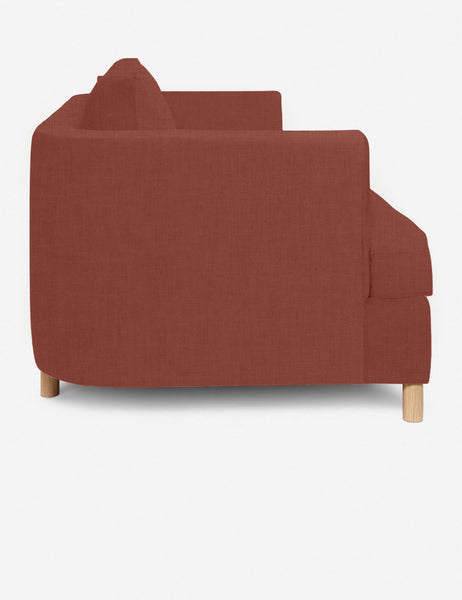 #size::72-W #size:84-W #color::terracotta-linen #size::96-W | Side of the Terracotta Linen Belmont Sofa
