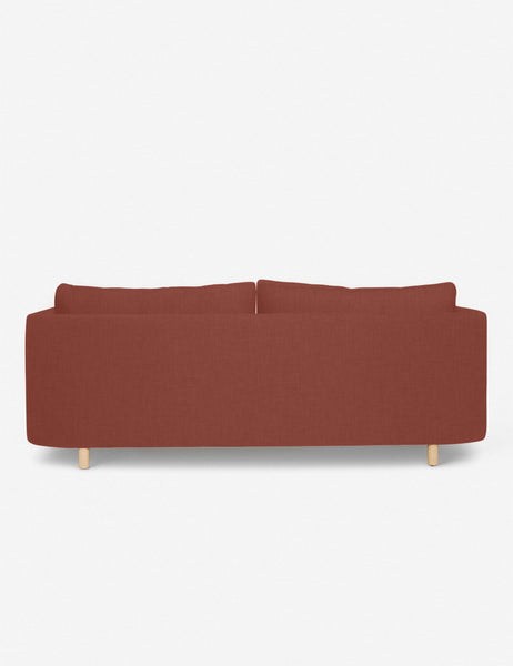 #size::72-W #size:84-W #color::terracotta-linen #size::96-W | Back of the Terracotta Linen Belmont Sofa