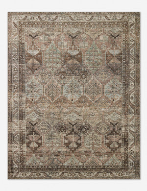 Billie Rug in clay and sage by Amber Lewis x Loloi with a traditional distressed pattern