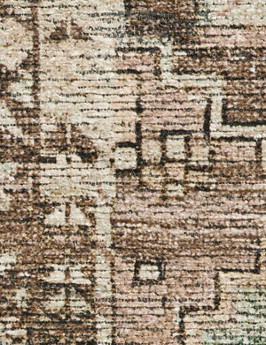 Close-up of the brown, gray, and cream distressed pattern on the Billie Rug by Amber Lewis x Loloi