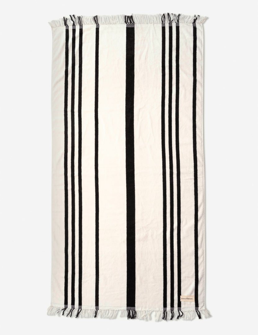 #color::black-stripe #style::black-stripe | Black and white striped Beach Towel by Business & Pleasure Co