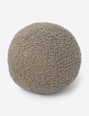 Khaki gray Bouclé Ball Pillow by Sarah Sherman Samuel