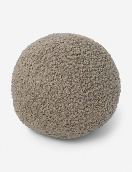 #color::khaki | Khaki gray Bouclé Ball Pillow by Sarah Sherman Samuel