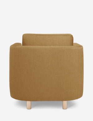 Back of the Belmont Camel yellow linen accent chair