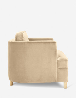 Side of the Belmont Brie beige velvet accent chair