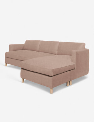 Angled view of the Belmont Apricot Linen right-facing sectional sofa