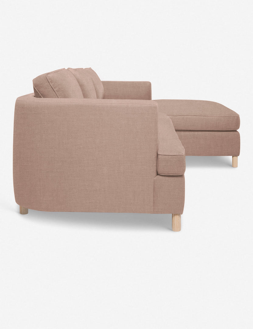 #color::apricot-linen #configuration::right-facing | Right side Belmont Apricot Linen right-facing sectional sofa