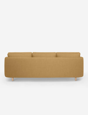 Back of the Belmont Camel Orange Linen right-facing sectional sofa