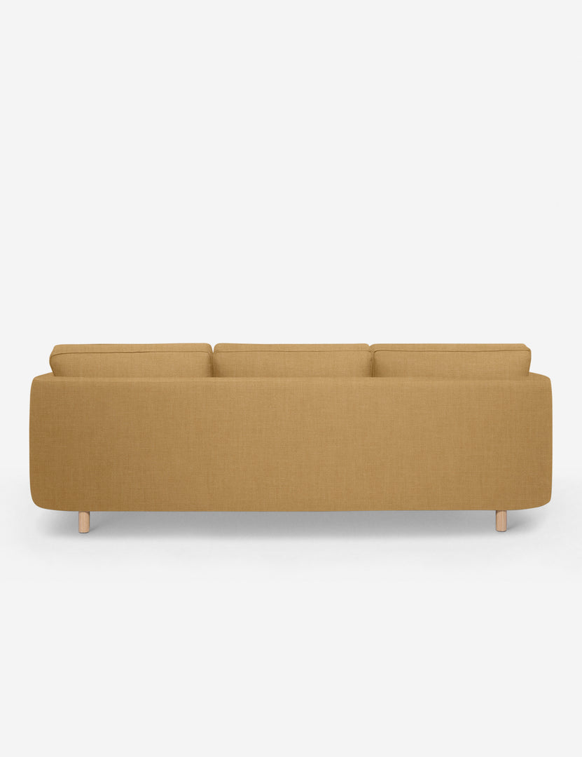 #color::camel-linen #configuration::left-facing | Back of the Belmont Camel Orange Linen right-facing sectional sofa