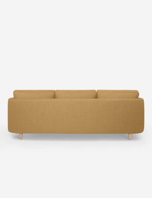 Back of the Belmont Camel Orange Linen right-facing sectional sofa