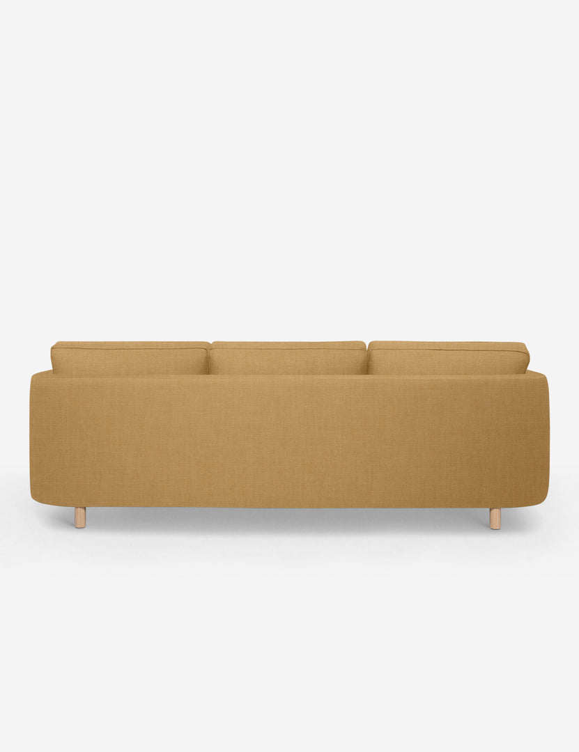 #color::camel-linen #configuration::right-facing | Back of the Belmont Camel Orange Linen right-facing sectional sofa