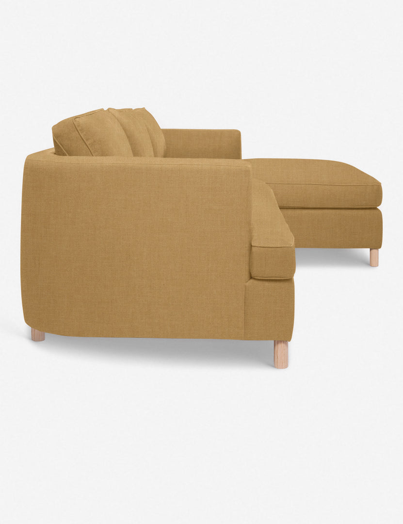 #color::camel-linen #configuration::right-facing | Right side Belmont Camel Orange Linen right-facing sectional sofa