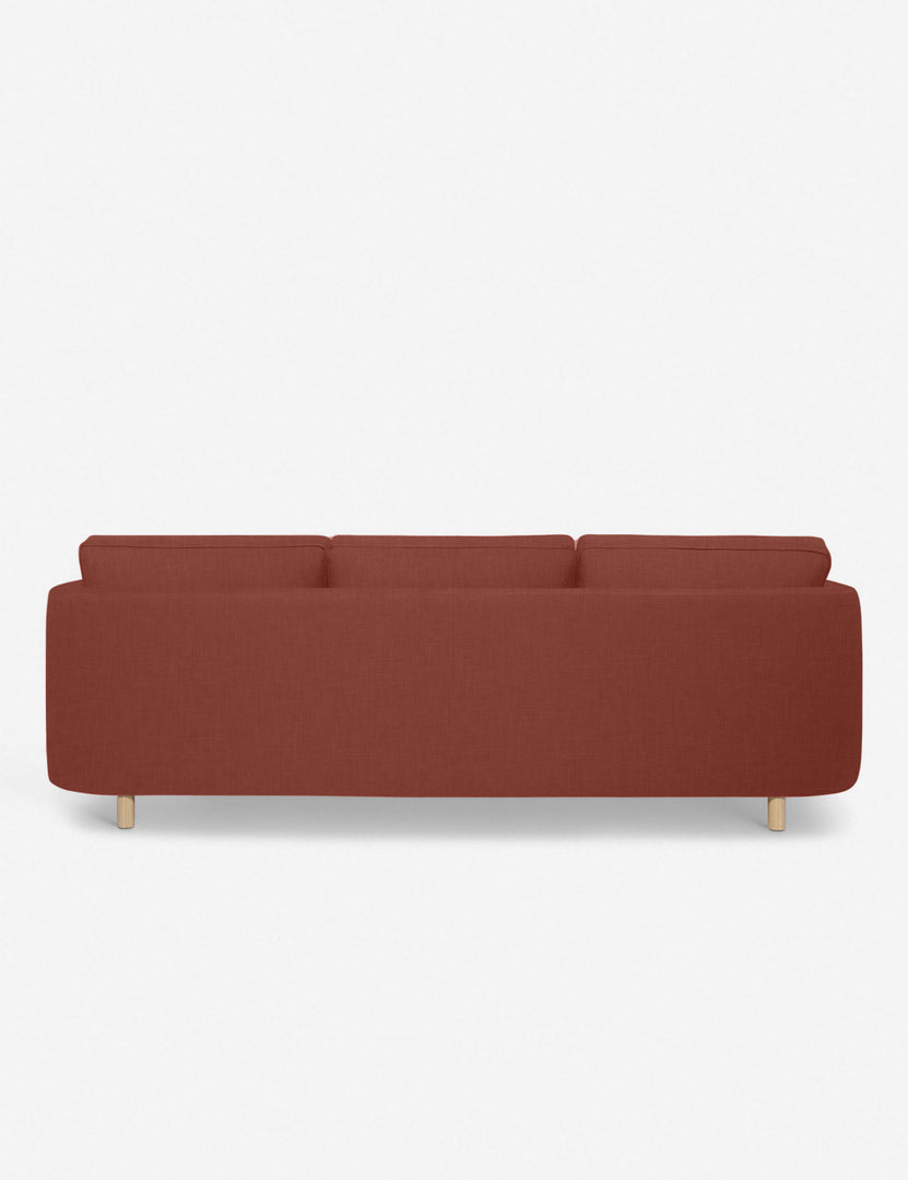 #color::terracotta-linen #configuration::right-facing | Back of the Belmont Terracotta Linen right-facing sectional sofa