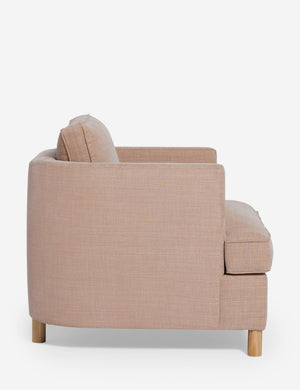 Side of the Belmont Apricot linen accent chair