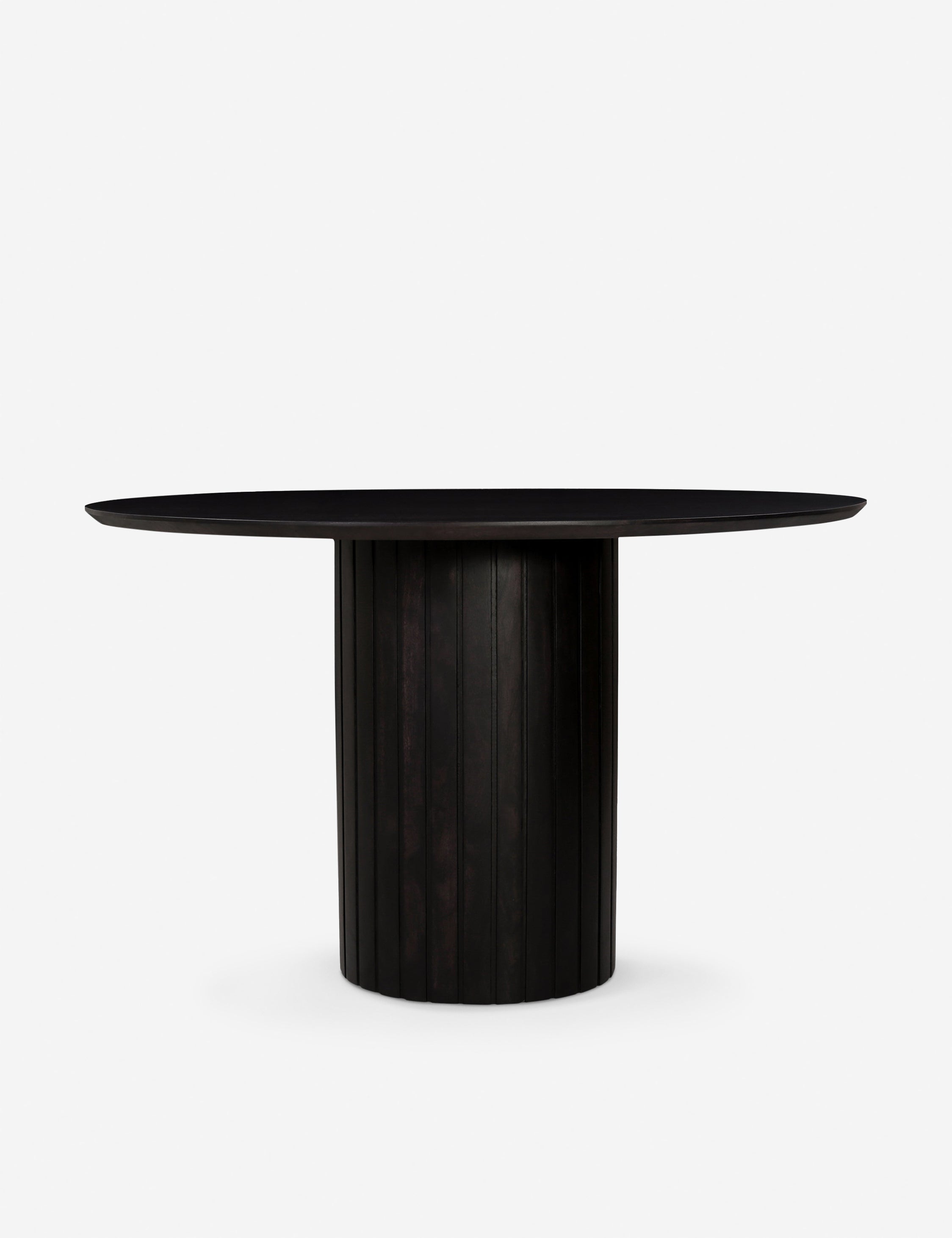 Black Round Solid Wood Contemporary Dining Table