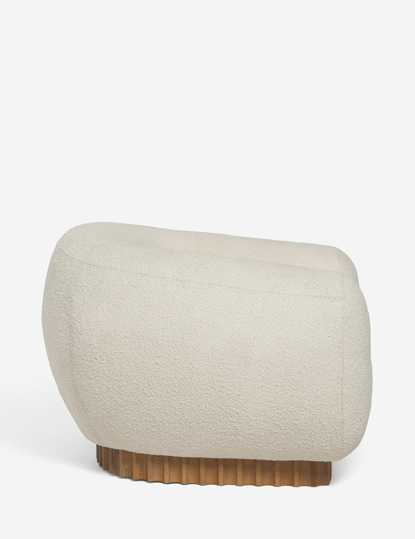 | Side of the Billow ivory boucle lounge chair 
