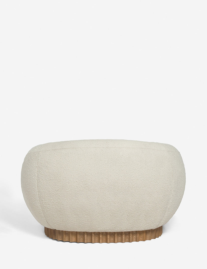 | Back of the Billow ivory boucle lounge chair 