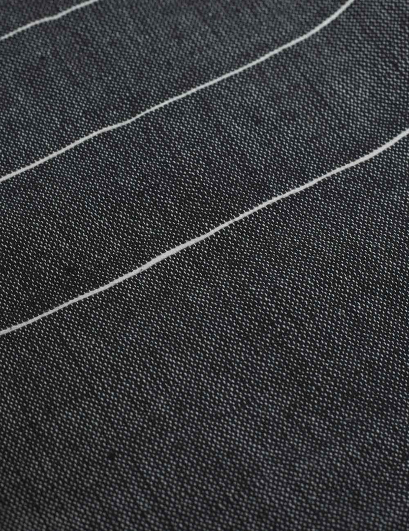 #color::onyx | Close-up of the striped pattern on the Melkam onyx gray Hand Towel by Bolé Road Textiles