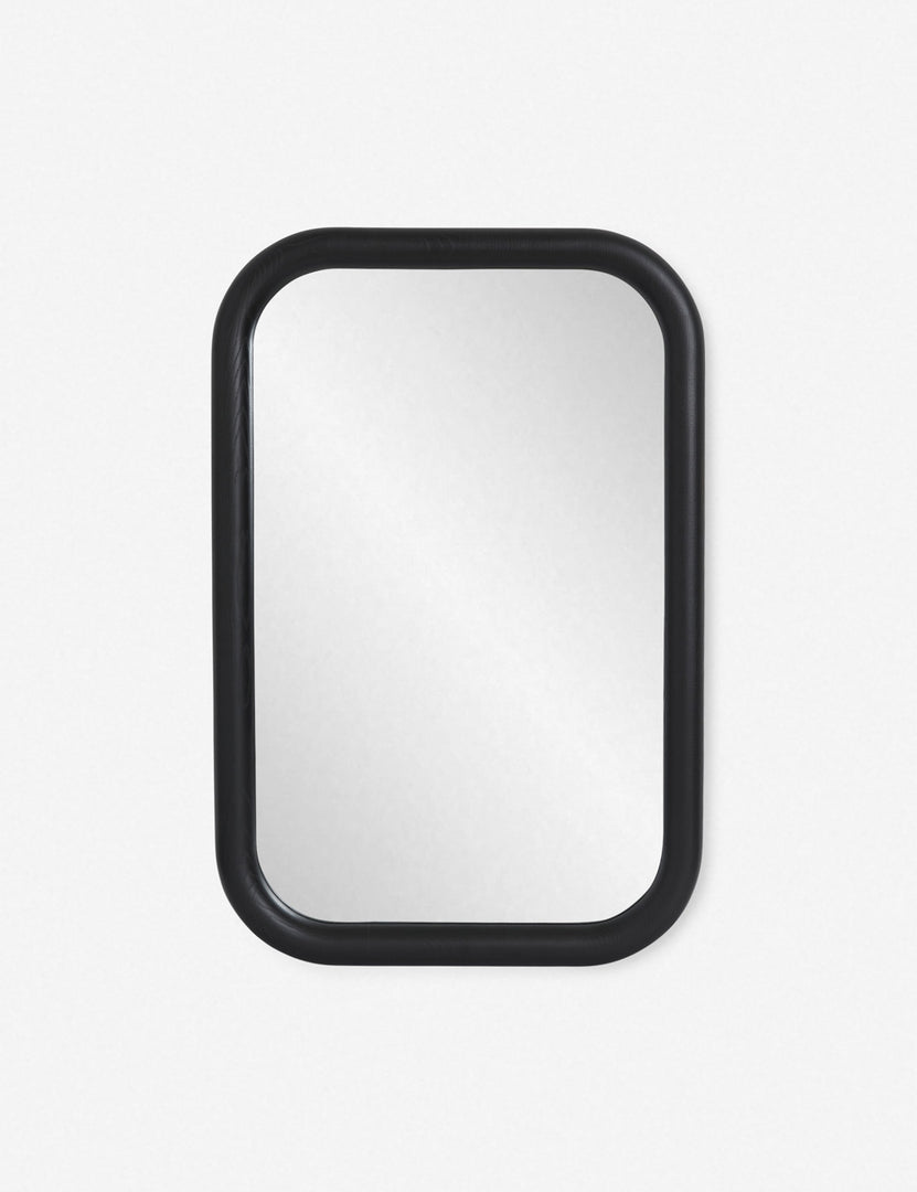 #color::black | Bourdon black ash wood rounded-edge mirror
