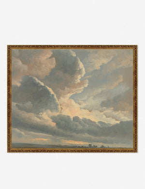 Gold framed Study of Clouds with a Sunset near Rome Wall Art by Simon Alexandre Clement Denis