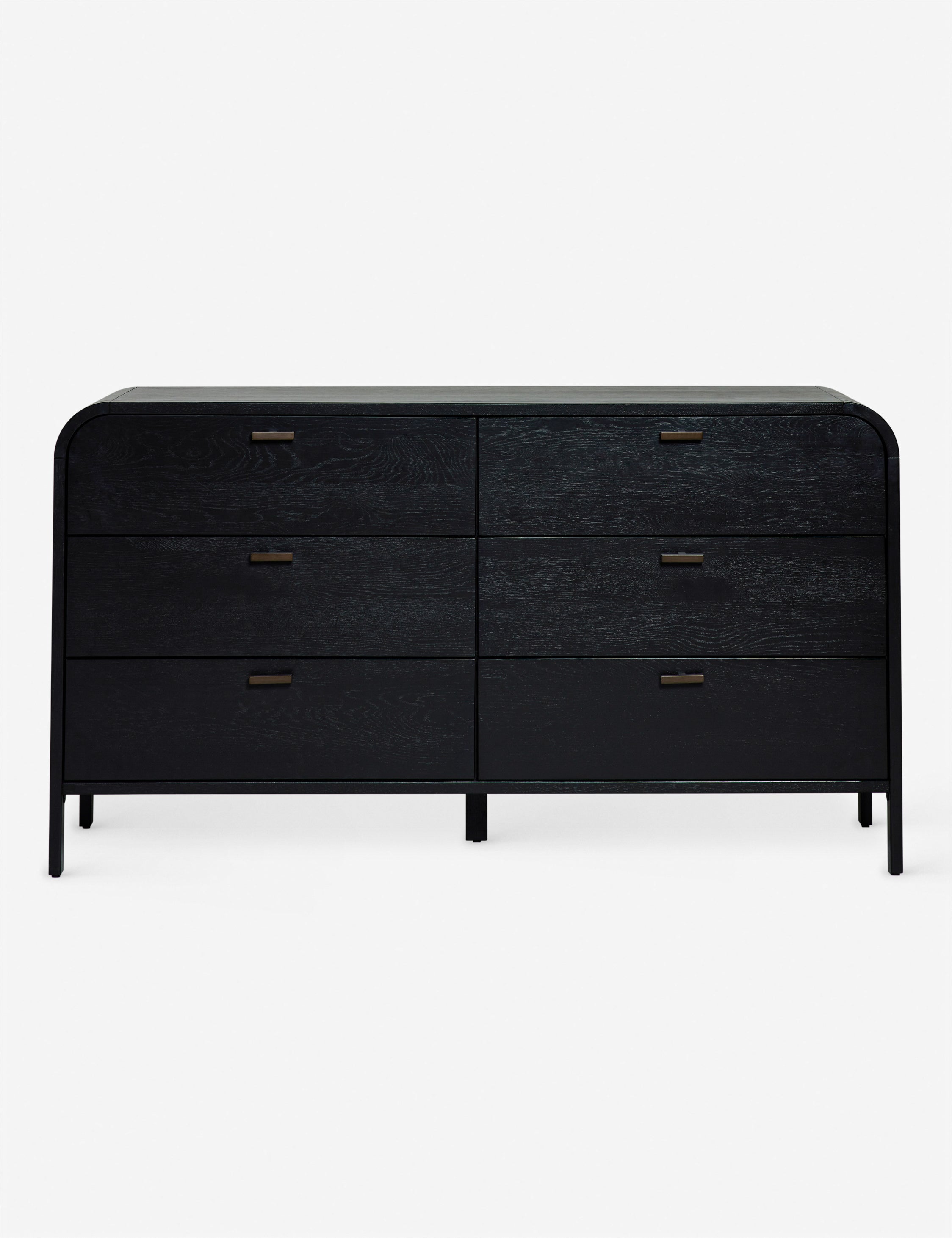 rounded dresser Brooke Curved 6-Drawer Oak Dresser
