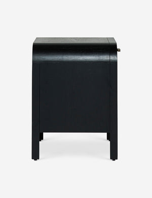 Side of the Brooke one drawer black nightstand