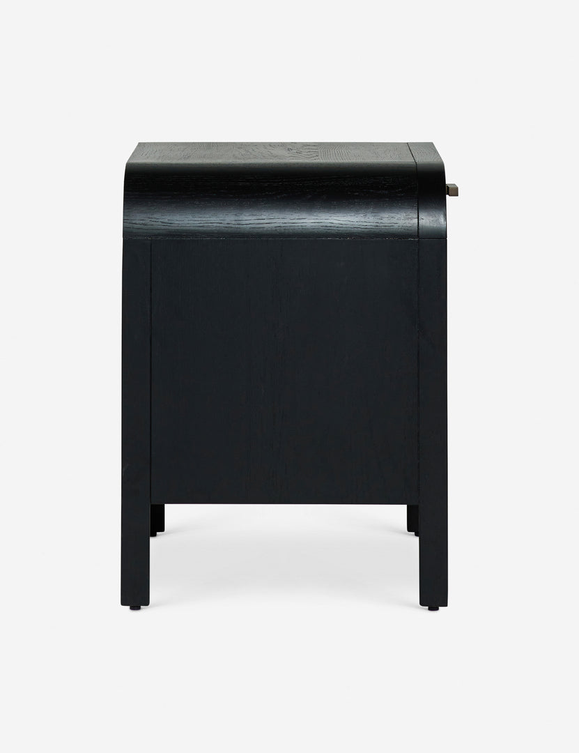 #color::black | Side of the Brooke one drawer black nightstand