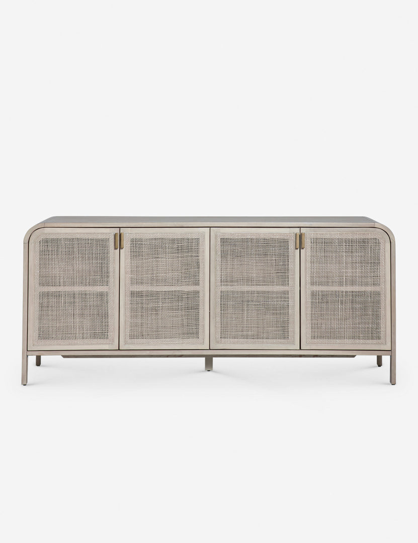 #color::natural | Brooke natural solid oak sideboard with iron pulls and woven cane doors