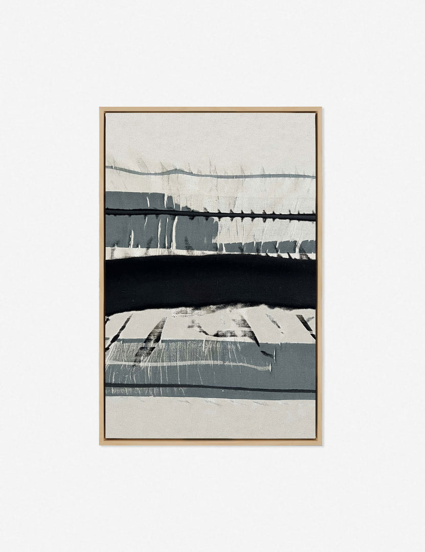 | Neutral Abstract No. 20 black and white toned Wall Art in a maple frame by Visual Contrast