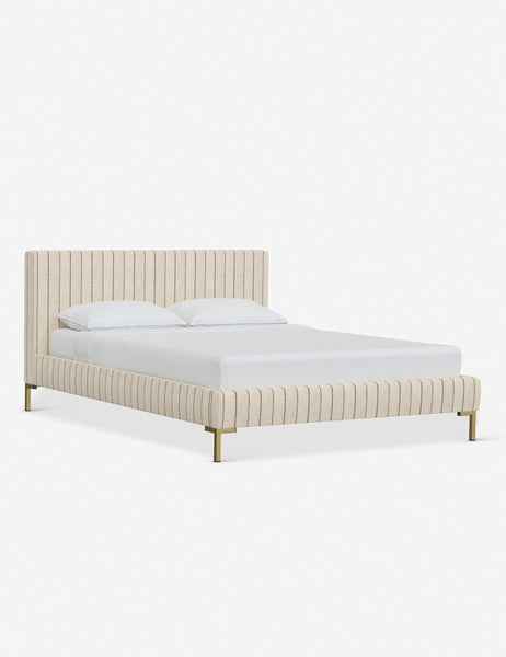 #color::natural-stripe #size::twin #size::full #size::queen #size::king #size::cal-king | Angled view of the Deva Natural Stripe platform bed