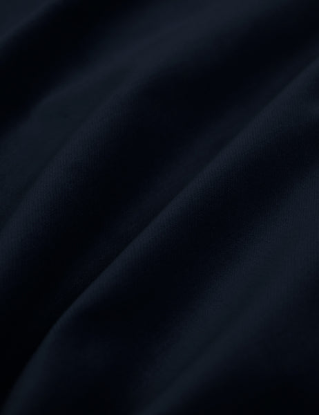 #color::navy-velvet #size::twin #size::full #size::queen #size::king #size::cal-king | The Navy Velvet fabric on the Deva platform bed