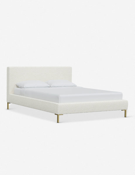 #color::cream-sherpa #size::twin #size::full #size::queen #size::king #size::cal-king | Angled view of the Deva Cream Sherpa platform bed