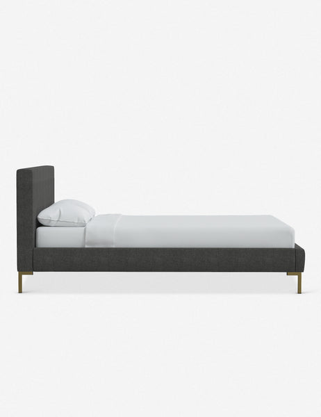 #color::steel-velvet #size::twin #size::full #size::queen #size::king #size::cal-king | Side of the Deva Steel Velvet platform bed