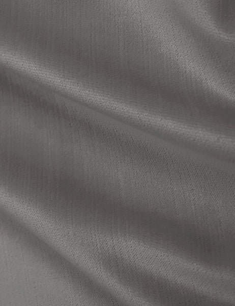 #color::steel-velvet #size::twin #size::full #size::queen #size::king #size::cal-king | The Steel Velvet fabric on the Deva platform bed
