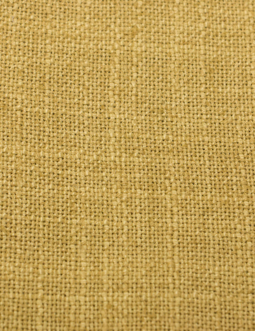 #color::golden-linen#size::twin #size::full #size::queen #size::king #size::cal-king | The Golden Linen fabric on the Deva platform bed