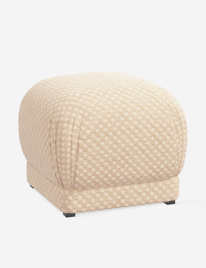 Angled view of the Bailee Hi-Lo Checker Natural ottoman