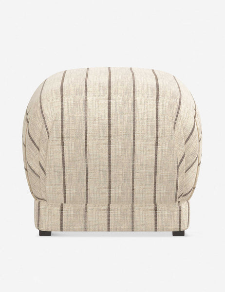 #color::natural-stripe | Bailee Natural Stripe upholstered ottoman with a pouf-like design and pleated corners