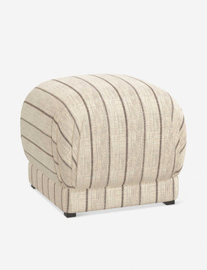 Angled view of the Bailee Natural Stripe ottoman