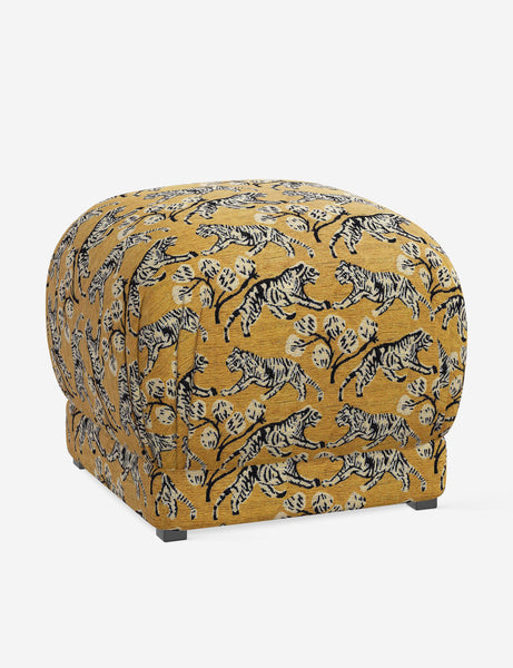 #color::tiger-gold-by-sarah-sherman-samuel | Angled view of the Bailee Tiger Gold ottoman
