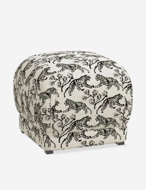 Angled view of the Bailee Tiger Ivory ottoman
