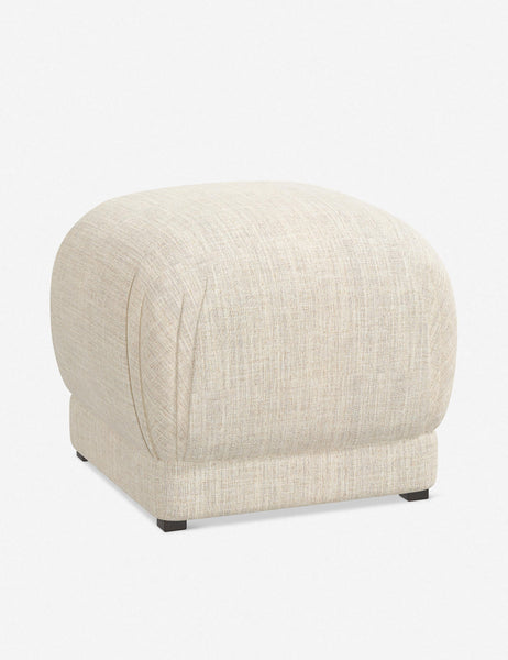 #color::talc-linen | Angled view of the Bailee Talc Linen ottoman
