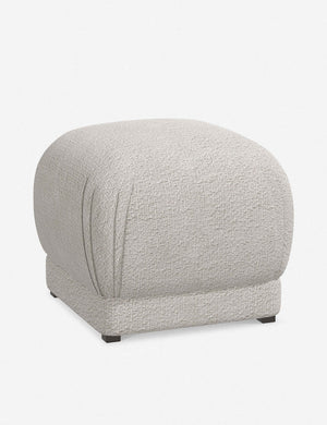 Angled view of the Bailee Moonlight Boucle ottoman