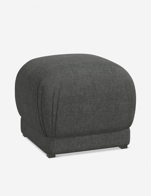 Angled view of the Bailee Charcoal Linen ottoman