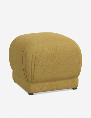 Angled view of the Bailee Golden Linen ottoman